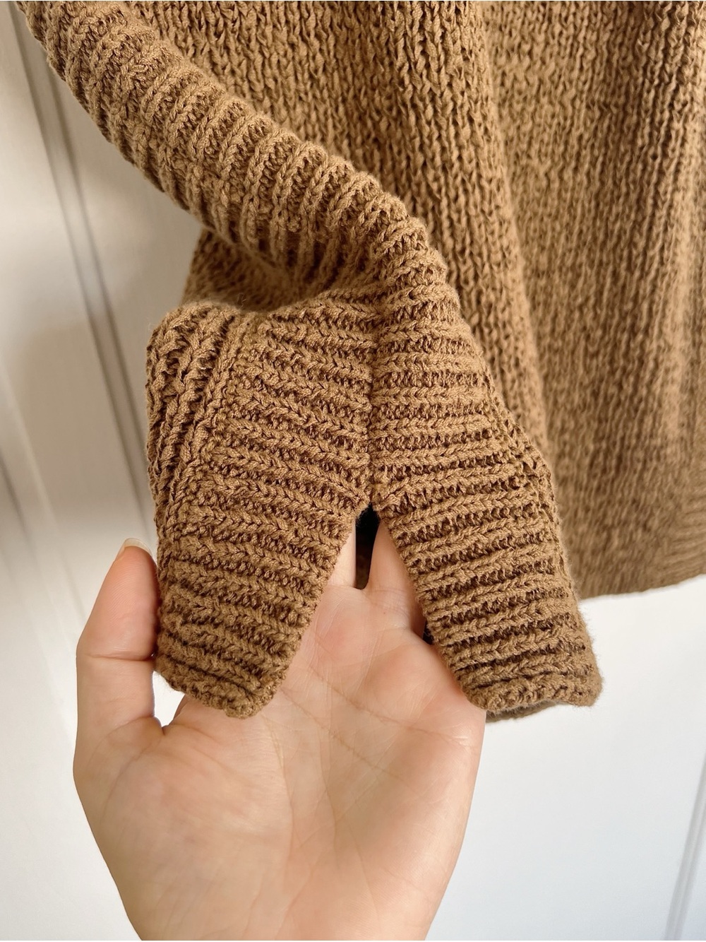 J Crew • Sweater-tank in Light Pecan brown tan ribbon knit chunky square neck - Picture 6 of 9